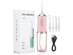 Irrigador Bucal DIGITALLAB Water Flosser Usb Dental Water Floss 4 Jet Tip 220Ml 3 Modos Rosa