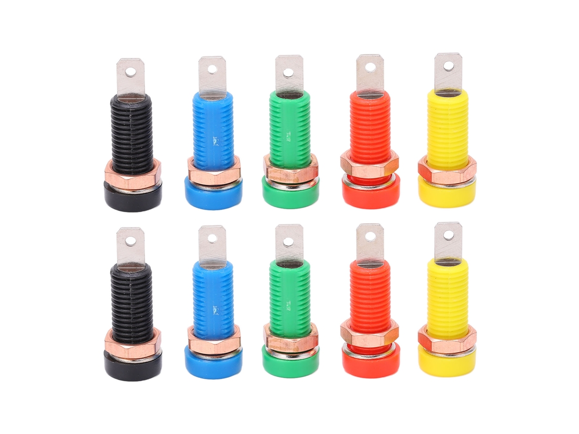 10 Conectores Banana Hembra De Latón Abs De 4 Mm Con Aislamiento De Resistencia De 0,24 A Para Equipos Electrónicos.