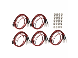 Kit De Iluminación Universal Rc De 4 Led Rojos Y Blancos De 5 Mm Para Traxxas Hsp Redcat Tamiya (5 Piezas)
