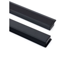 Perfil de Aluminio Empotrable para Tira LED Hasta 25 mm con Tapa Continua Negro 2 m Negro Translúcido Ledkia