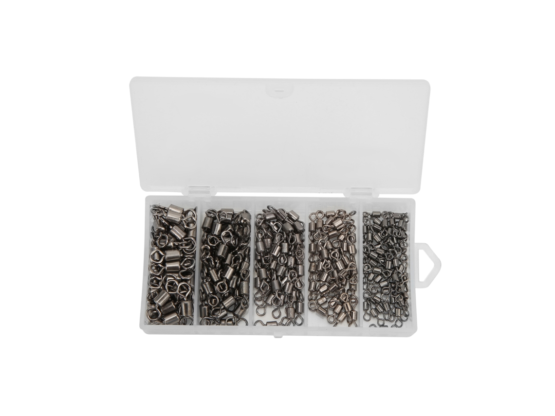 Danu26-210pcs Anillos De Pesca 8 Forma Rodamientos Solidarios Conectores Metálicos Giratorios Swivels