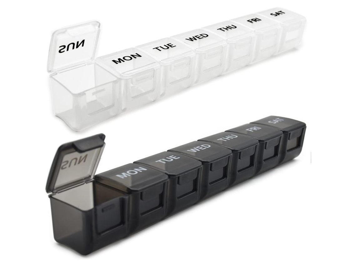 Organizador Semanal De Pastillas (2 Unidades), Planificador Diario Grande De 7 Días, Caja De Vitaminas, Recipientes Para La Mañana Y La Noche.