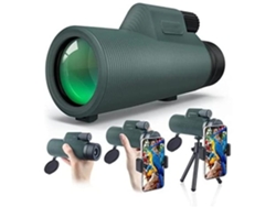 Telescopio monocular 12x42 de alta potencia, lente FMC del Reino Unido, 16,5 mm, Bak4, versión impermeable, color verde USHION