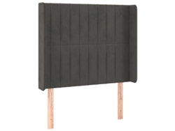 Cabecero con solapas de terciopelo gris oscuro MAISON EXCLUSIVE (103x16x118 cm)