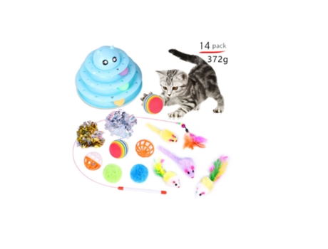 Juego de juguetes para gatos Tunnel con Teaser Stick ATI-PC
