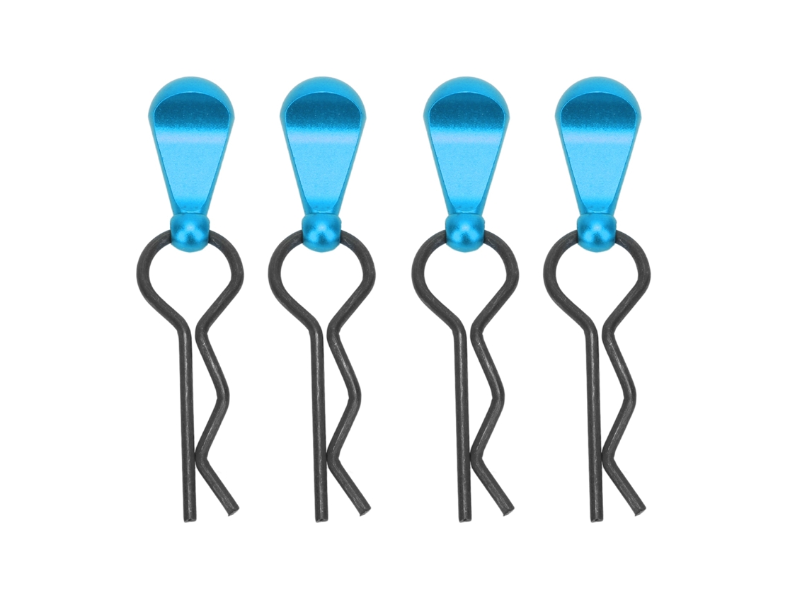 4 Clips En R De Acero Inoxidable Con Mango De Aleación De Aluminio Para Coches Rc A Escala 1/8 Y 1/10 - Azul