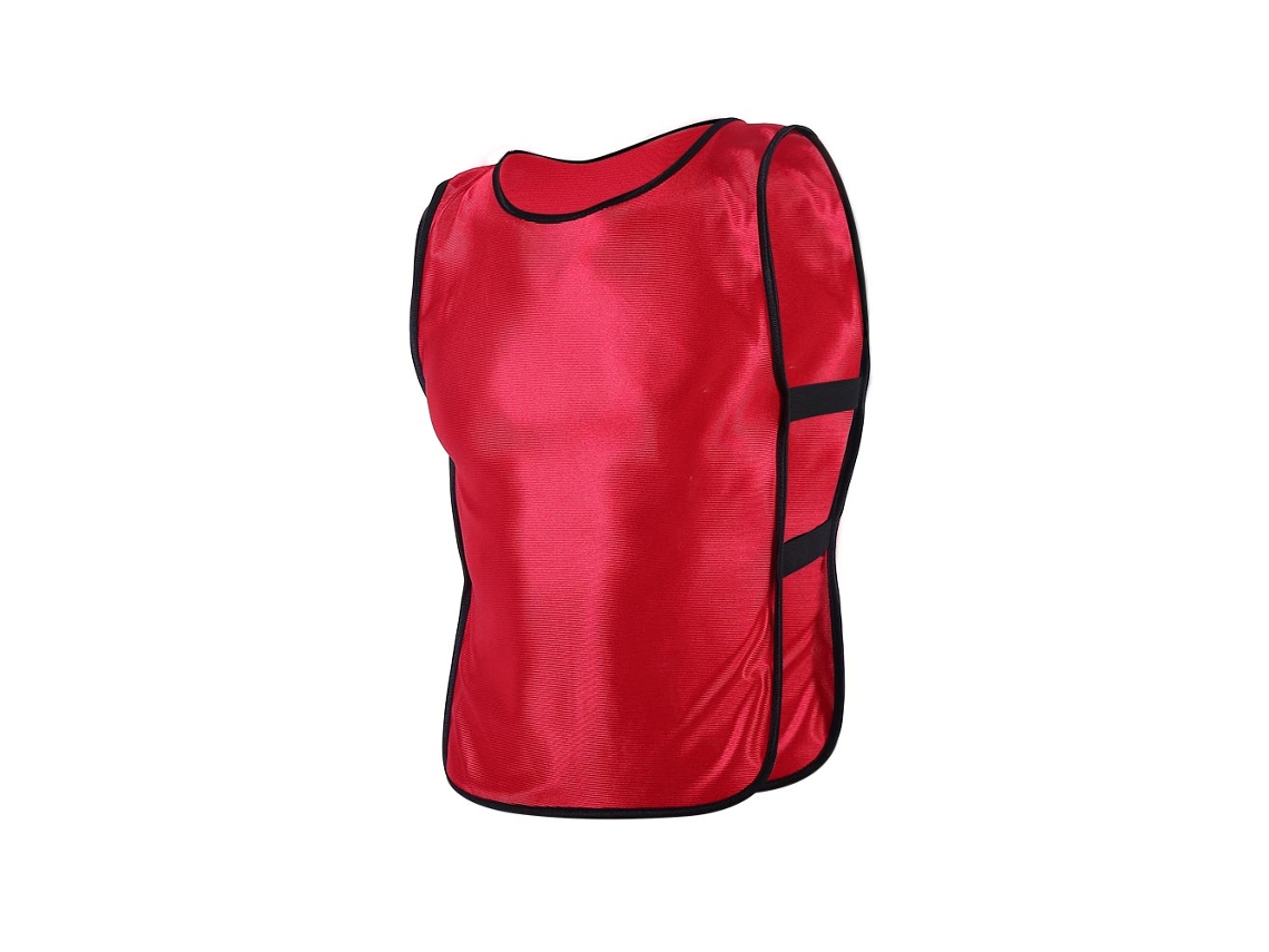 Chaleco Rojo Con Cuello Para Niños, Ideal Para Deportes Al Aire Libre Y Entrenamiento De Fútbol.
