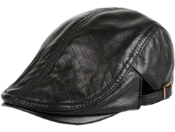 Gorros De Calle Para Hombre Y Mujer, De Cuero Genuino, Estilo Beanie, Ajustados, De 55-61 Cm, Con Cierre Frontal Ajustable.