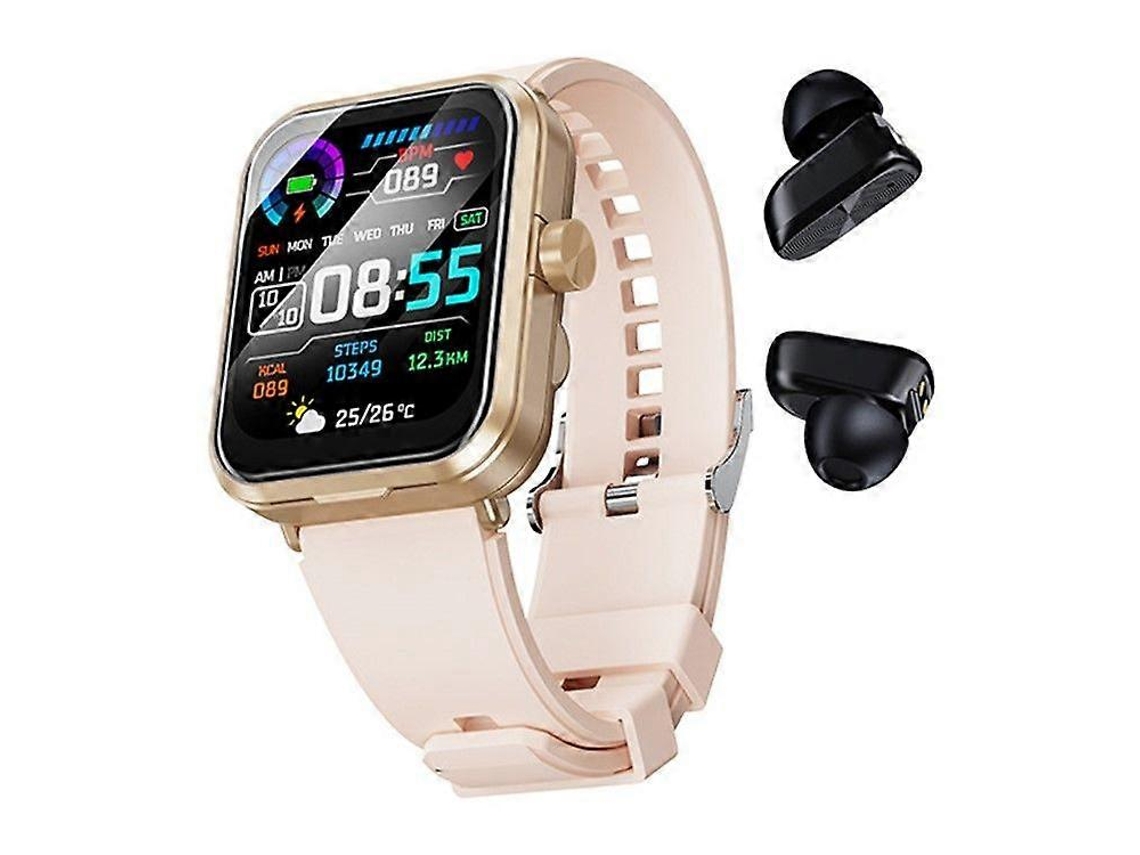 Auriculares Bluetooth TWS 2 en 1 con monitorización de salud y llamadas Bluetooth, reloj inteligente Ly Ebike de 1,85 pulgadas