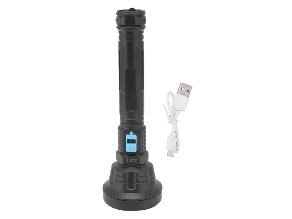 Linterna LED con carga USB, 3 modos de funcionamiento, indicador de batería CHABERLU