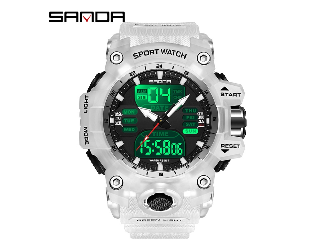 Reloj Deportivo Multifuncional Luminoso, Moderno Y Elegante (blanco Transparente para Hombre)