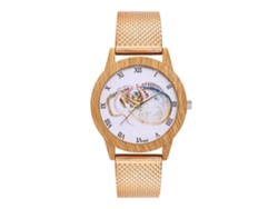 Reloj De Pulsera De Cuarzo Para Mujer Y Hombre Con Correa De Malla Dorado Rosa