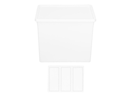 Caja de almacenamiento de plástico multifuncional para uso en la oficina con tapa a prueba de polvo para el hogar.