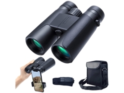 Binoculares Chennnls 12x42 para adultos, compactos, portátiles, impermeables, con visión nocturna, prisma Bak4, lente FMC, HD transparente para observación de aves, color negro
