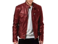 Chaqueta De Cuero Casual Para Hombre Cremallera Delantera Abrigo Vintage Rojo Vino 4xl Para Trabajo Conducción Viajes 4xl Rojo Vino