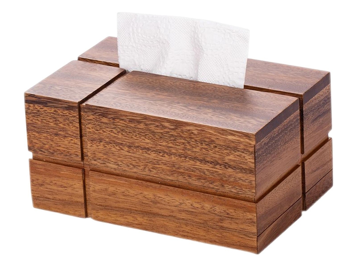 Porta pañuelos nórdico de madera maciza de Lowmoose