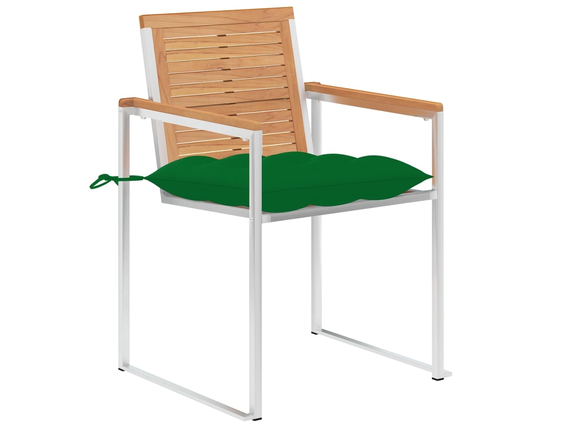 Maison Exclusive - Juego de 6 sillas de jardín con cojines, madera maciza de teca.