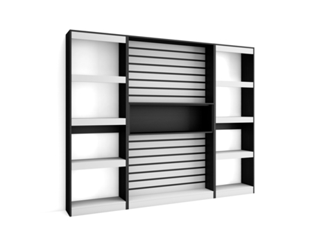 Librería estantería 230x186x25cm Salón Comedor Oficina Con Almacenaje Blanco y negro