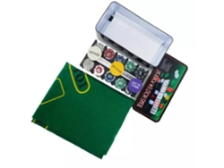 Juego de fichas de póker, fichas de casino profesionales, 4 colores, con botón de crupier. Mdug (200 fichas)