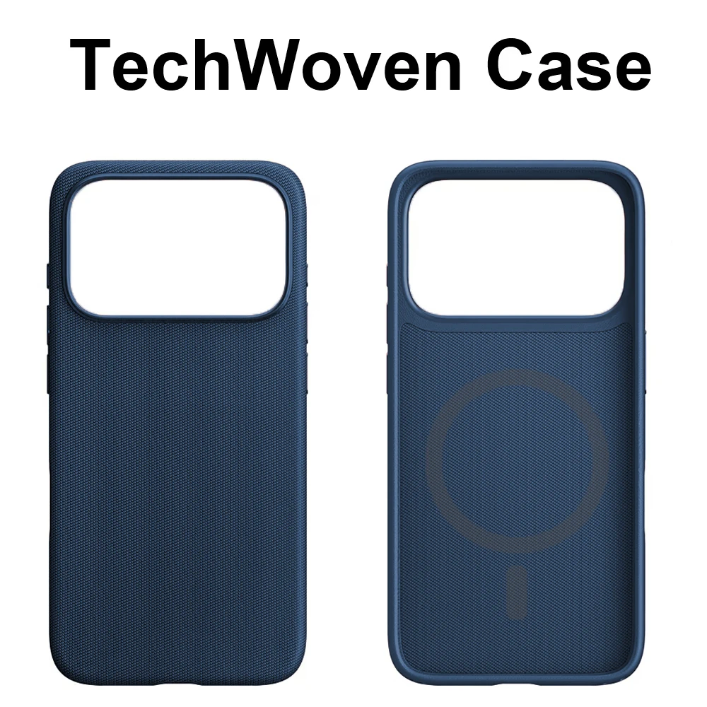 (iphone 14 Pro Azul) Funda Protectora Magnética Tejida, Compatible Con Carga Inalámbrica Magsafe