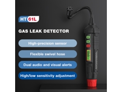 Detector Portátil De Fugas De Gas Ht61l Para Gas Metano Combustible Con Alarma Sonora Y Pantalla Digital.