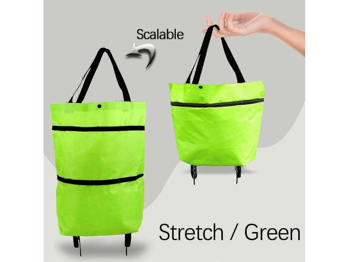 Bolsa de compras portátil con ruedas, remolcable, telescópica, con ruedas, carrito de supermercado plegable trasero de GOKOCO (modelo 2025).
