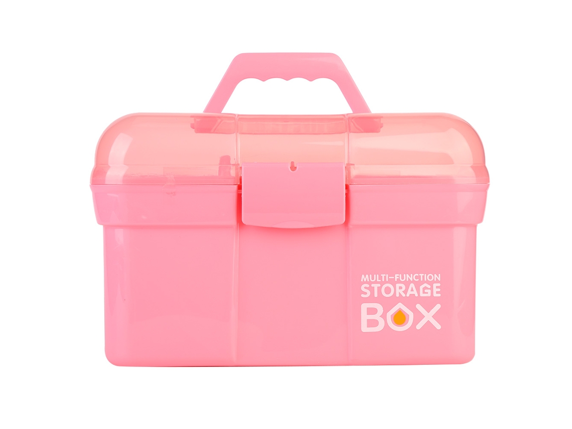 Caja Organizadora De Herramientas De Manicura Con Secador De Esmalte De Uñas De Dos Capas.