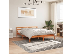 Cama Sin Colchón Madera Maciza De Pino Marrón Cera 200x200 Cm