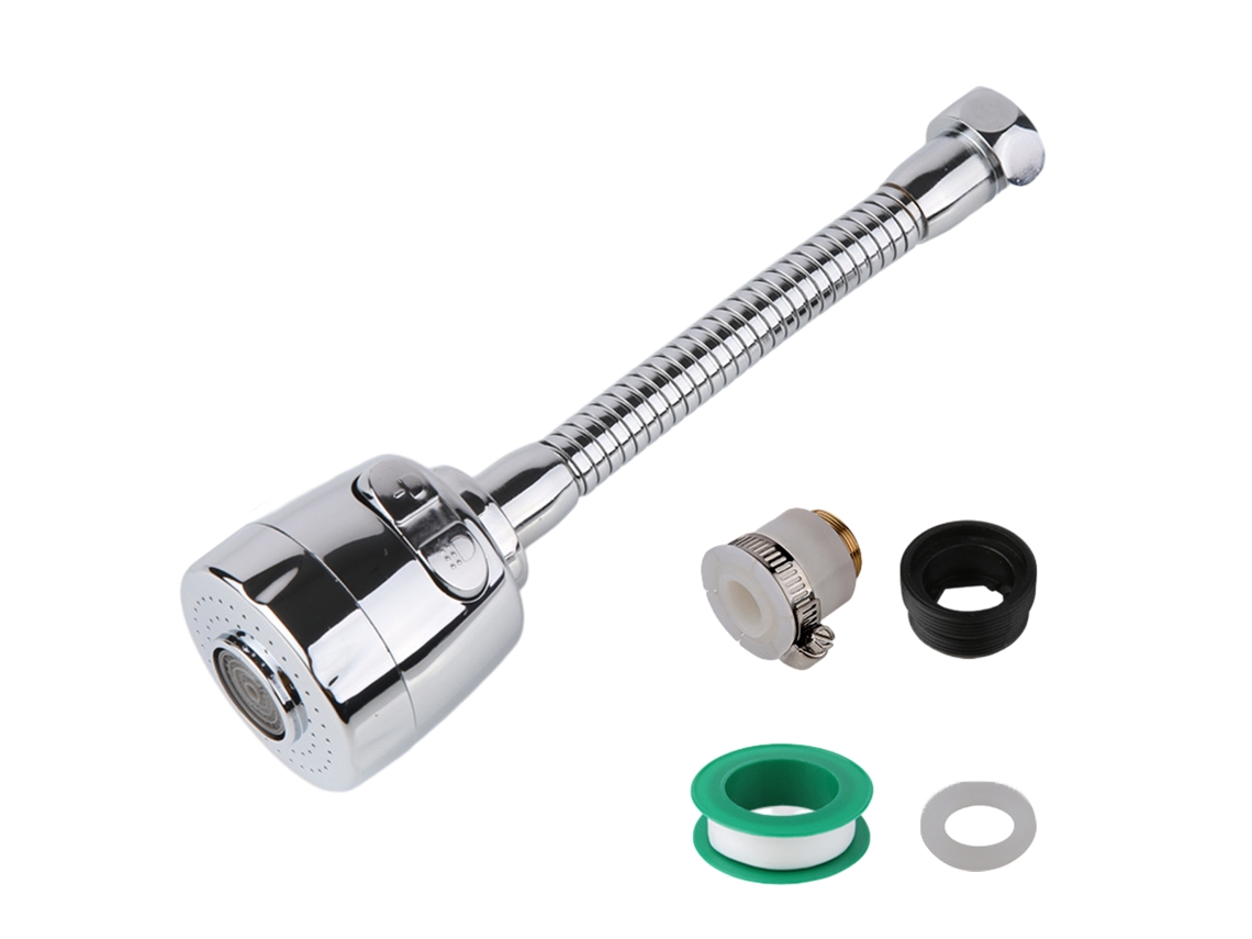 JILLIOPER Aerador para Grifo Ahorrador de Agua con Giro 360°, Filtro Ajustable en Acero Inoxidable, Antisalpicaduras para Baño Cocina, Conexión de Bronce (1 uni