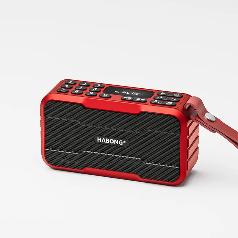 (rojo) Mini Radio Fm Bluetooth - Barra De Sonido Con Subwoofer - Reproductor De Música Portátil - Grabadora Con Micrófono