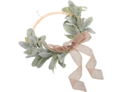 Guirnalda rústica con cuentas de madera, flores artificiales, orejas de cordero, decoración campestre, bodas, fiestas - GOKOCO