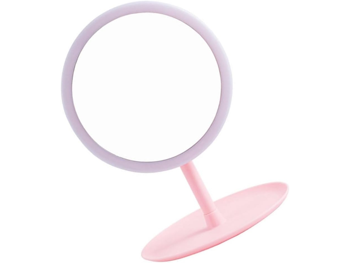 Miroir De Maquillage En Plastique Y Verre Portátil Lumière Led Léger Y Élégant Alimentation Usb...