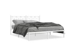 Estructura De Cama VIDAXL Blanco Metal (207x156x90 cm)