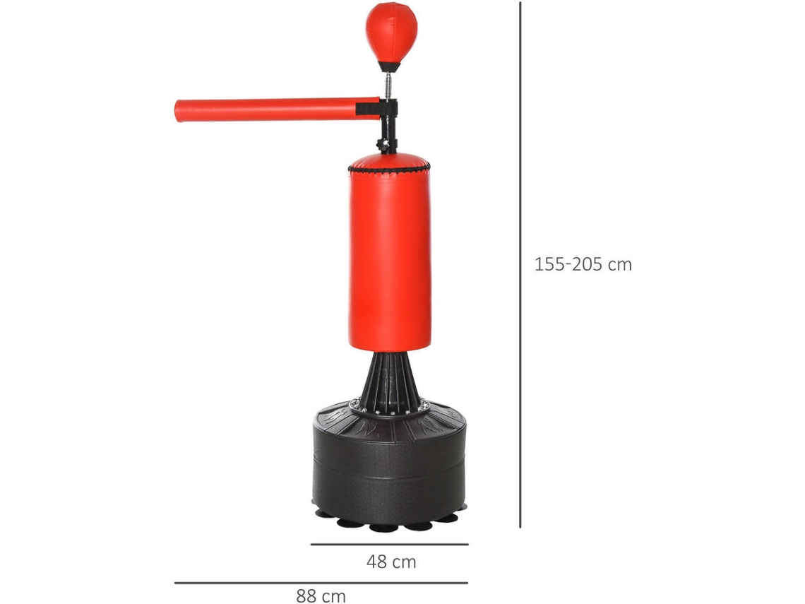 Punching Ball HOMCOM 360 ° (Rojo - 88x48x155-205cm)