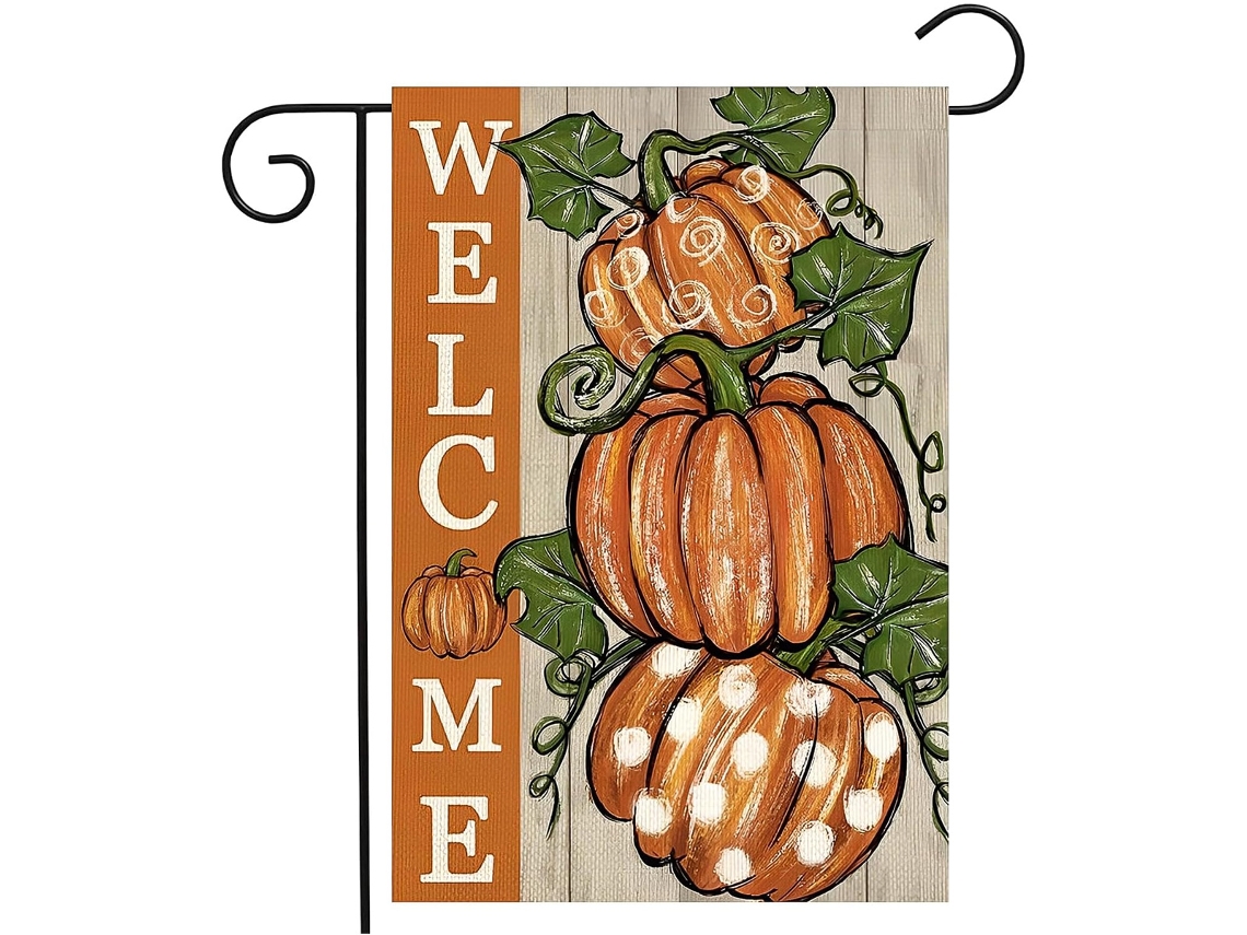 Bandera de jardín de bienvenida de otoño, 12.0 x 18.0 in, doble cara al aire libre NEVEANCE