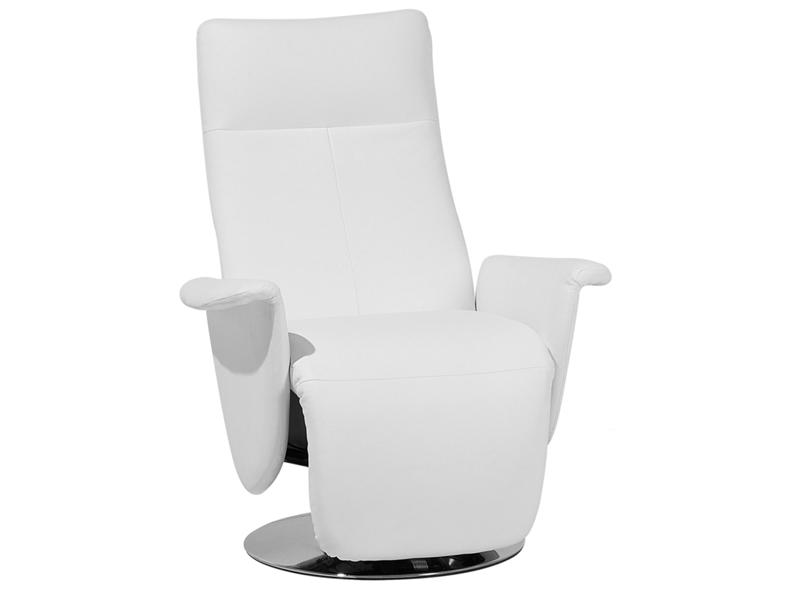 Sillón reclinable BELIANI Prime de Piel sintética Blanco 82x80x113