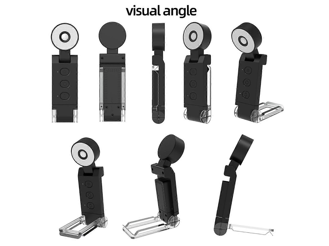 Lámpara de lectura plegable con clip USB, luz LED negra. Nostalgia88