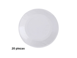 Juego de vasos y cubiertos desechables blancos, estilo minimalista nórdico. Mdug (20 cm, 20 piezas)