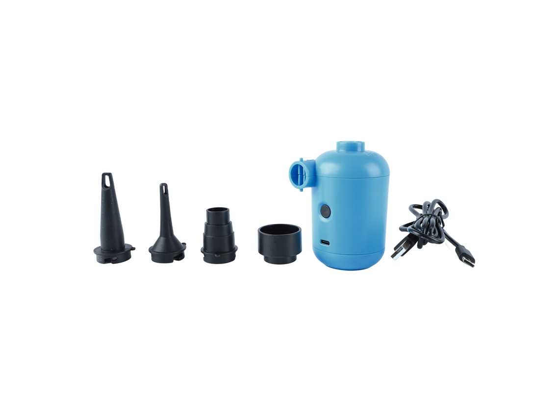 Bomba De Aire Eléctrica Portátil Azul, Inflador Y Desinflador Usb, Ideal Para Acampar Al Aire Libre.