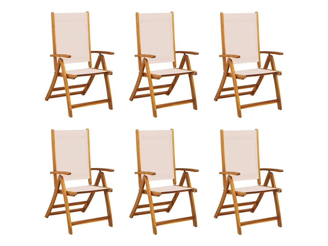 Maison Exclusive - Sillas De Jardín Plegables 6 Uds Madera Maciza Acacia Textileno