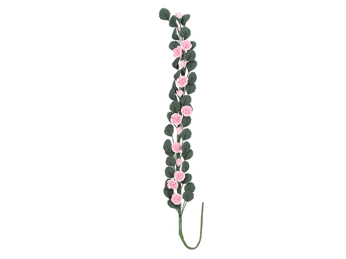 Escena De Jardín De Muñecas 1:12, Columpio Con Rosas, Ramo Largo De Rosas Rosadas, Accesorios Decorativos Para Muñecas