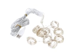 Corda de Luz USB de Cobre 3x3m 300led Função Única para Decoração de Natal, Festa, Casamento, Branco Quente
