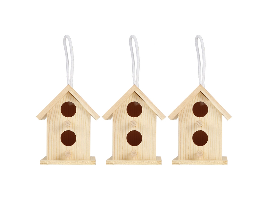 Casita Para Pájaros De Madera Innovadora De 3 Piezas Para Decoración De Jardín, Accesorios Para Nidos De Pájaros