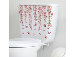 Pegatinas de Hojas y Flores para Asiento de Inodoro, Decoración de Baño RNEMITERY