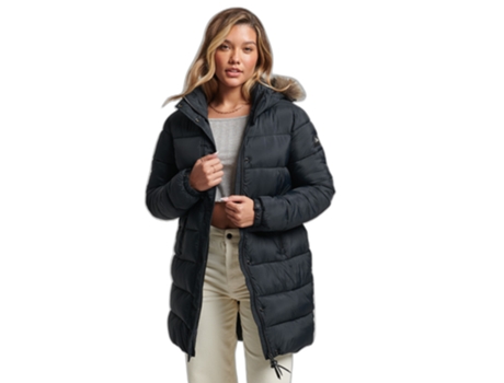 Abrigo para Mujer SUPERDRY (2XS - Poliéster - Negro)