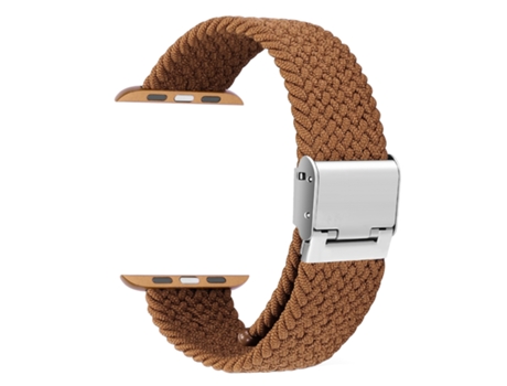 Correa de reloj inteligente trenzada + de acero inoxidable para Apple Watch Series 7 41 mm / 6 y SE y 5 y 4 40 mm / 3 y 2 y 1 38 mm (amarillo marrón)