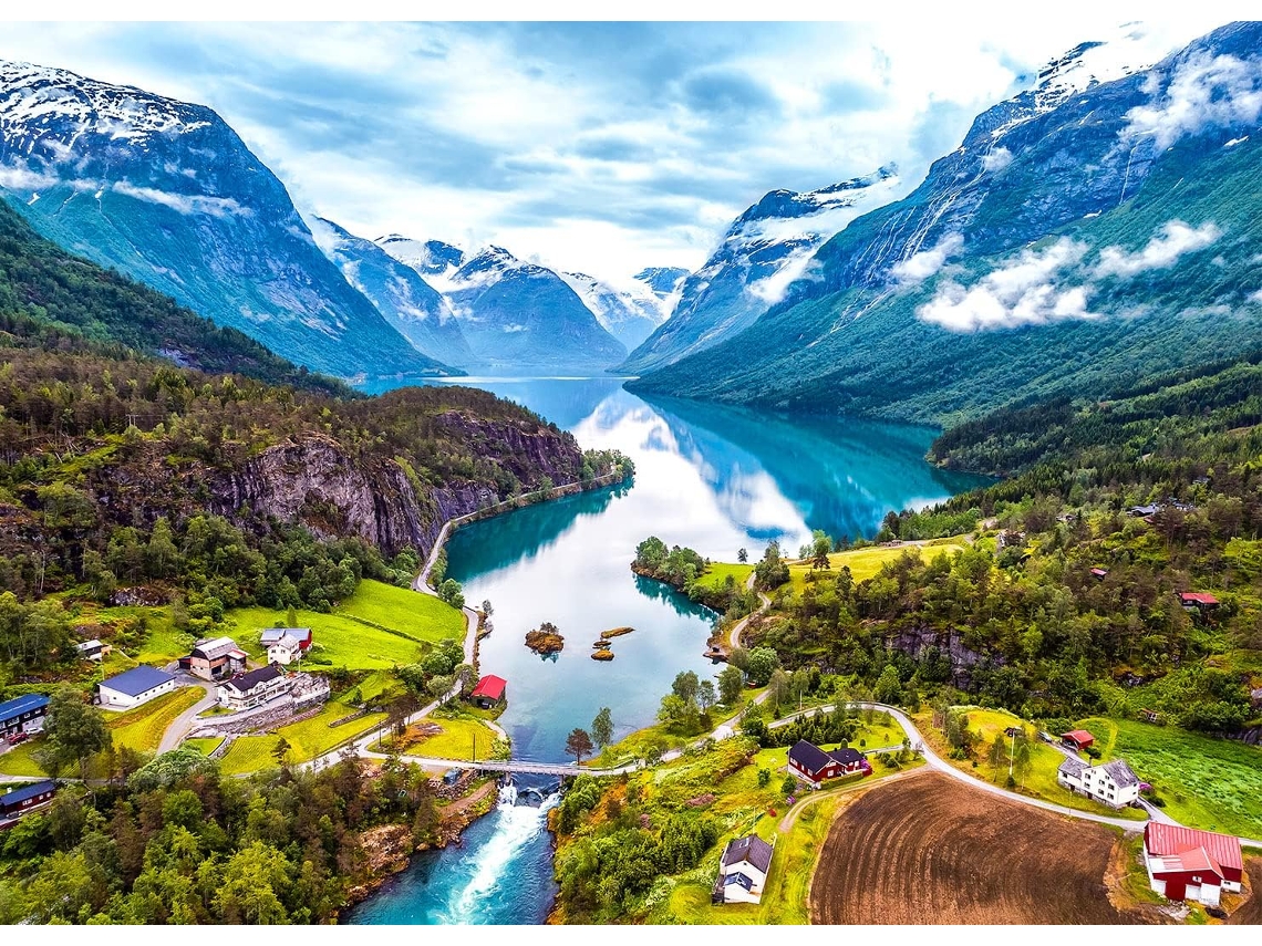 Rompecabezas De 1000 Piezas Para Adultos - Fiordo De Geiranger, Noruega (azul)