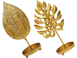 Organizadores Joyas Hierro Dorado Elegante Soporte Collares Forma Exhibir Pulseras Tocador Vitrina Hoja
