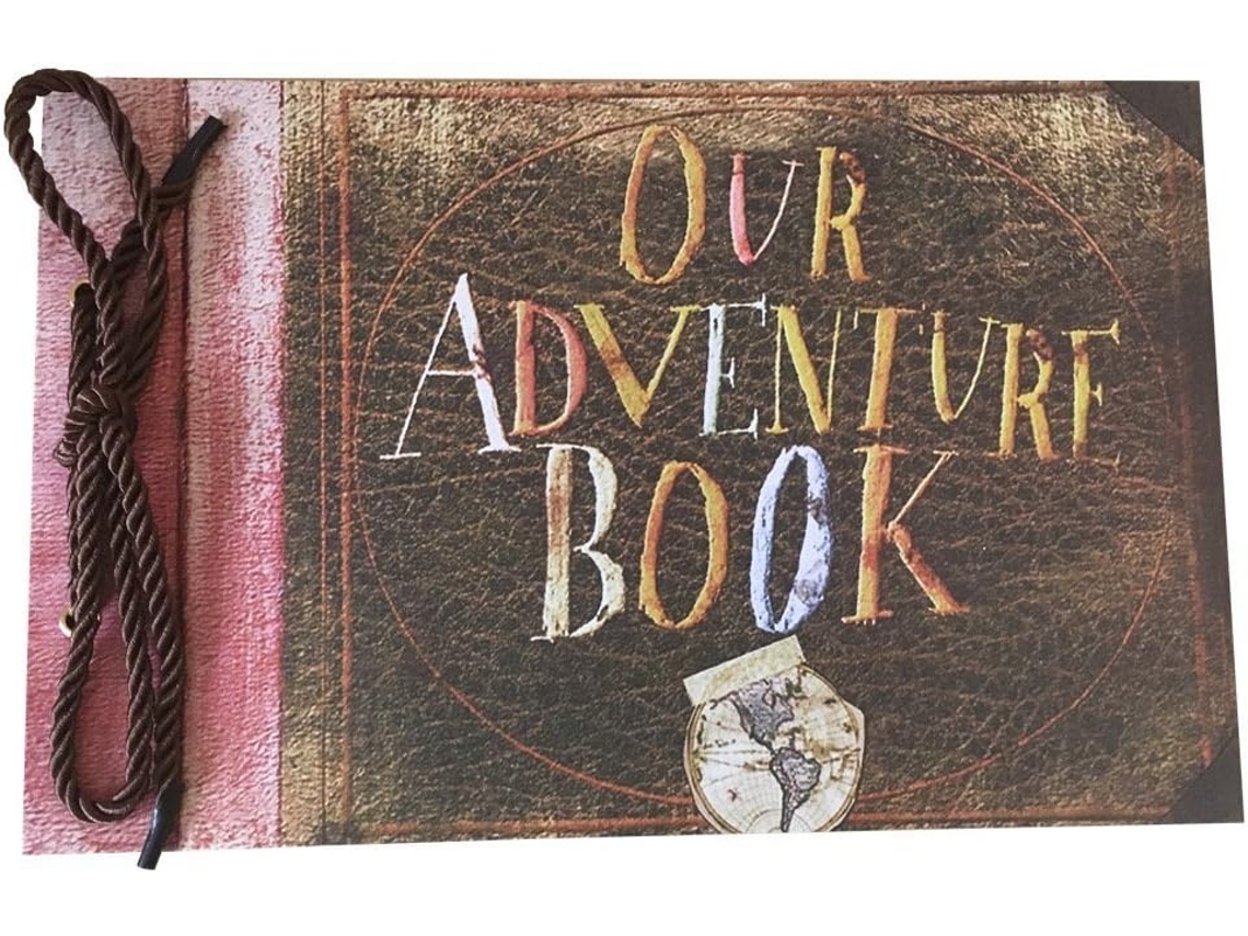 MEOIRUERY Álbum de Fotos Temático de Pixar Up, Libro de Recuerdos con Carteles de la Película, para Bodas y Aniversarios, 11,6 x 7,5 pulgadas, 80 Páginas (Marró