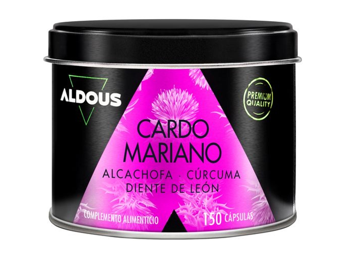 Complemento Alimentar Cardo Mariano con Alcachofa, Cúrcuma, Diente de León y Desmodium 150 Cápsulas Aldous Labs
